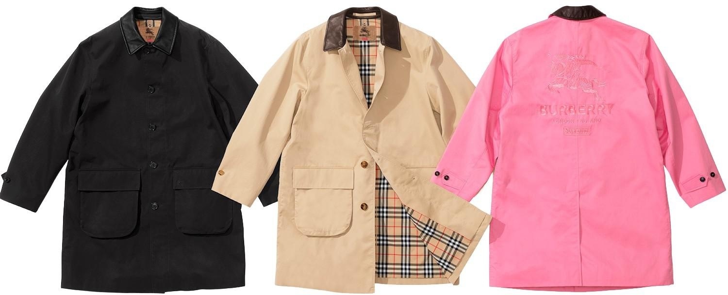 Supreme®/Burberry® Leather Collar Trench